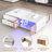 Rectangular Coffee Table with 2 Glass Door Storage, 4 Drawers, Gold Metal Legs, and Multi-Color Lighting in 47.2''-1501878430