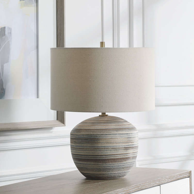 Lampe de commode grise / brune / bleue 22 po Melita