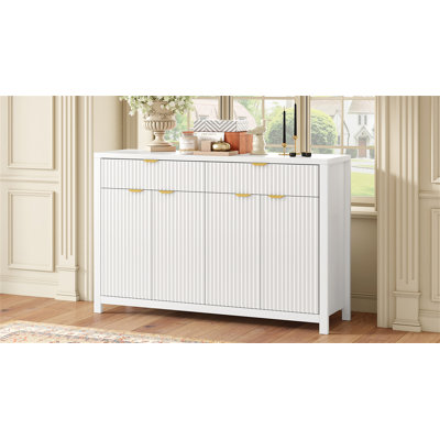 Buffet moderne à motif de vagues avec 2 tiroirs et 4 portes
