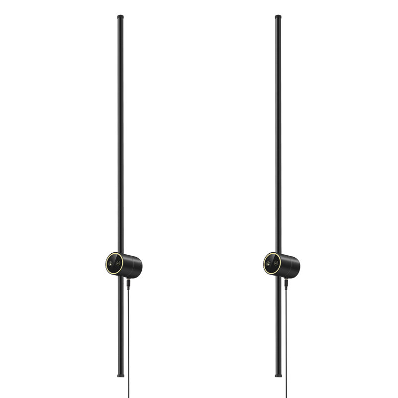 Appliques murales à DEL avec luminaires Harrower, Noir, H 38,9 po x l 2,4 po x P 2,9 po