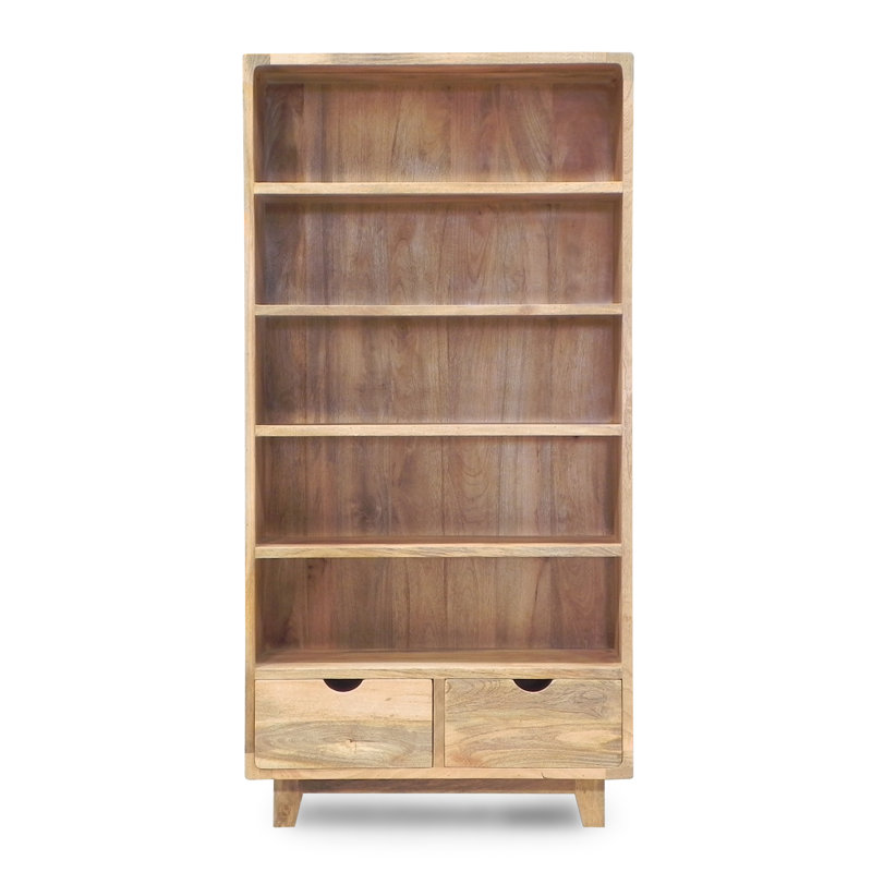 Paquette 180cm H x 90cm W Solid Wood Standard Bookcase, Natural