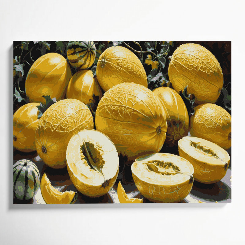 «Fruit Canary Melon», art mural sur toile, H 8 po x l 10 po