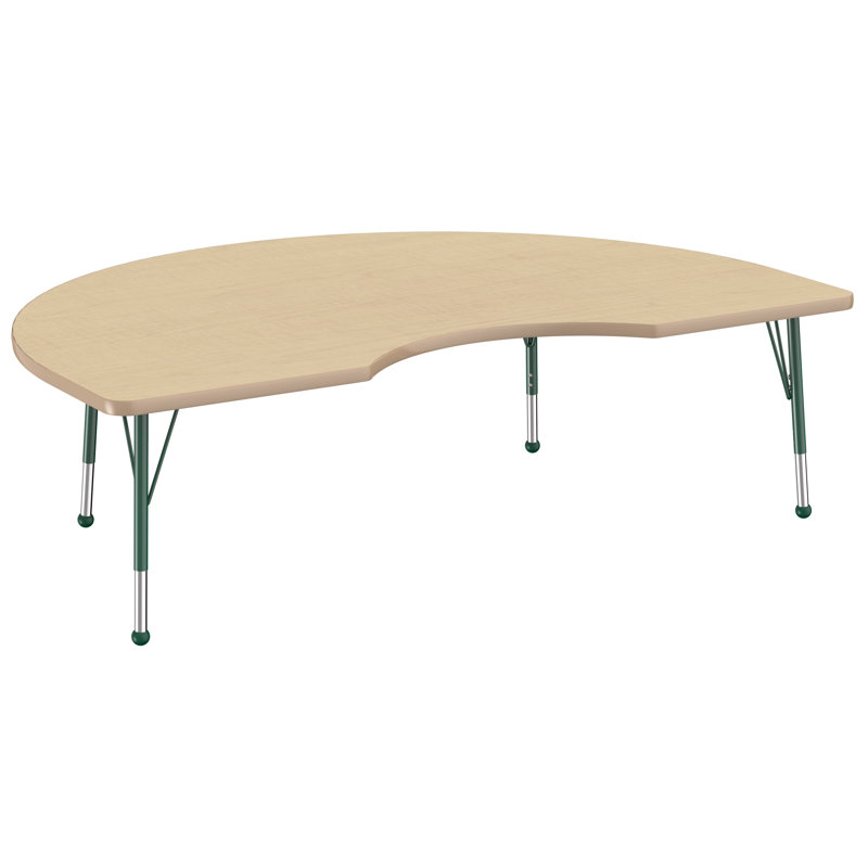 Table d'activité 48 "x 72" avec moulures en T et pieds réglables, Érable / érable / noir, Standard Ball Glide
