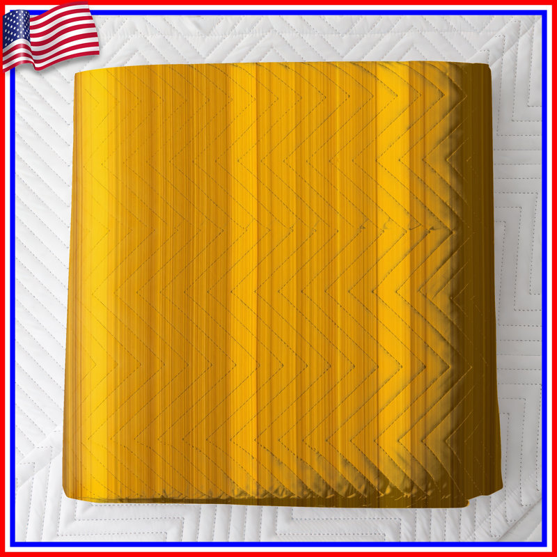 Yellow Vertical Stripes Quilted Bedspread All Sizes, Twin