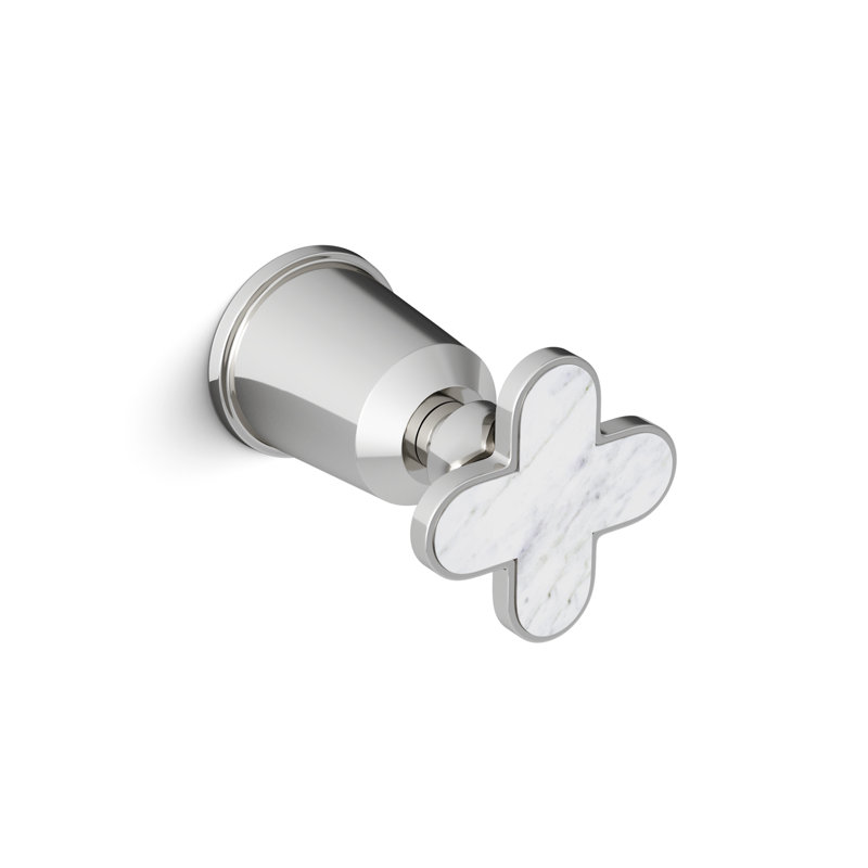 Twenties Single Cut-Off Tap, Wall Mounted, Rough-in Box 1/2 Hot, Polished Nickel