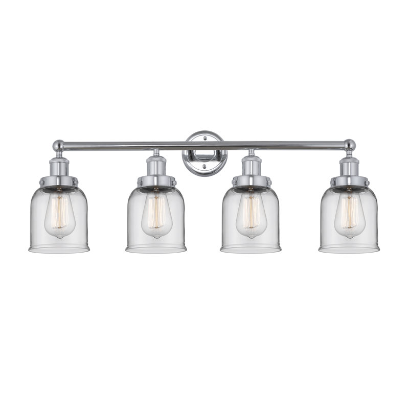 Éclairage pour meuble-lavabo à 4 lumières à intensité variable Asheton, Transparent, Chrome poli