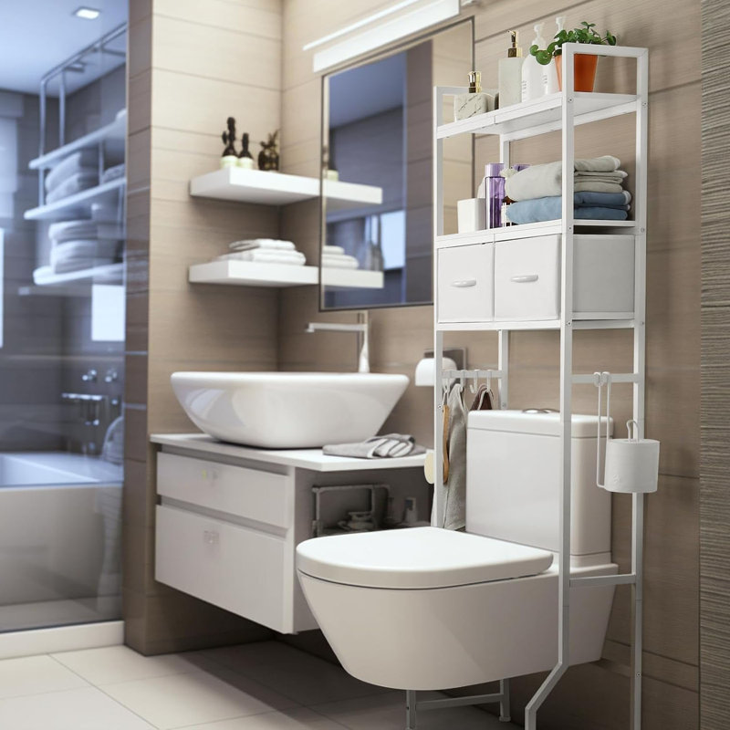 Armoire de rangement au-dessus de la toilette, Blanc