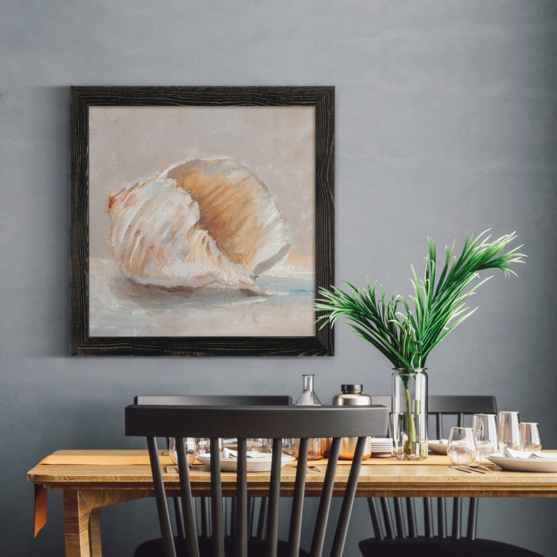 Impression de peinture encadrée sur papier impressionniste coquille d’étude IV, H 21 po x l 21 po x P 1 po, Cadre noir