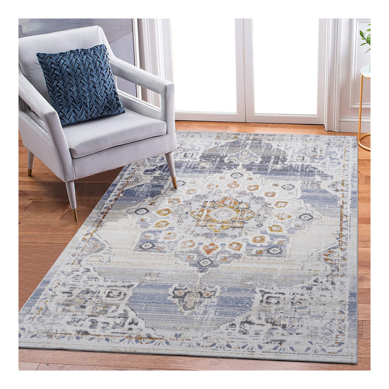 Tapis crème / médaillon Collection, Rectangle 6 pi 7 po x 7 pi 9 po
