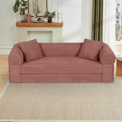 Canapé-lit futon de 80 po pour grand lit, canapé-lit pliable sans os avec 2 coussins - aucun assemblage requis