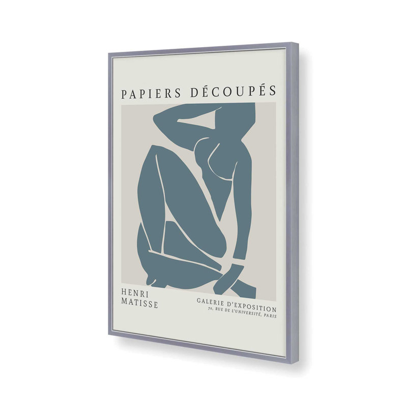 Matisse's Nude III en bleu minuit , H 15,25 po x l 12,25 po x P 1,25 po, Reproduction encadrée sans passe-partout