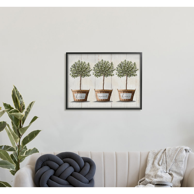 Arbres fruitiers Home Sweet Home - impression, H 24 po x l 30 po, Giclée encadrée noir minuit