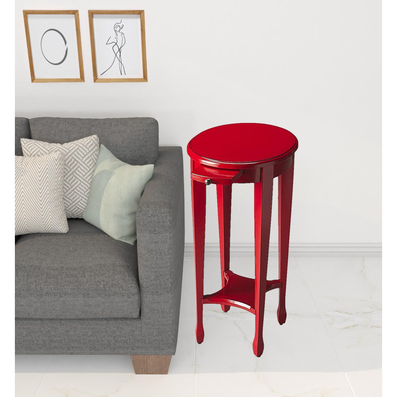 Table de bout avec rangement Alcide, Rouge