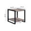 Table de bout contemporaine 1pc avec tablette de rangement et meubles de salon en bois brun rustique