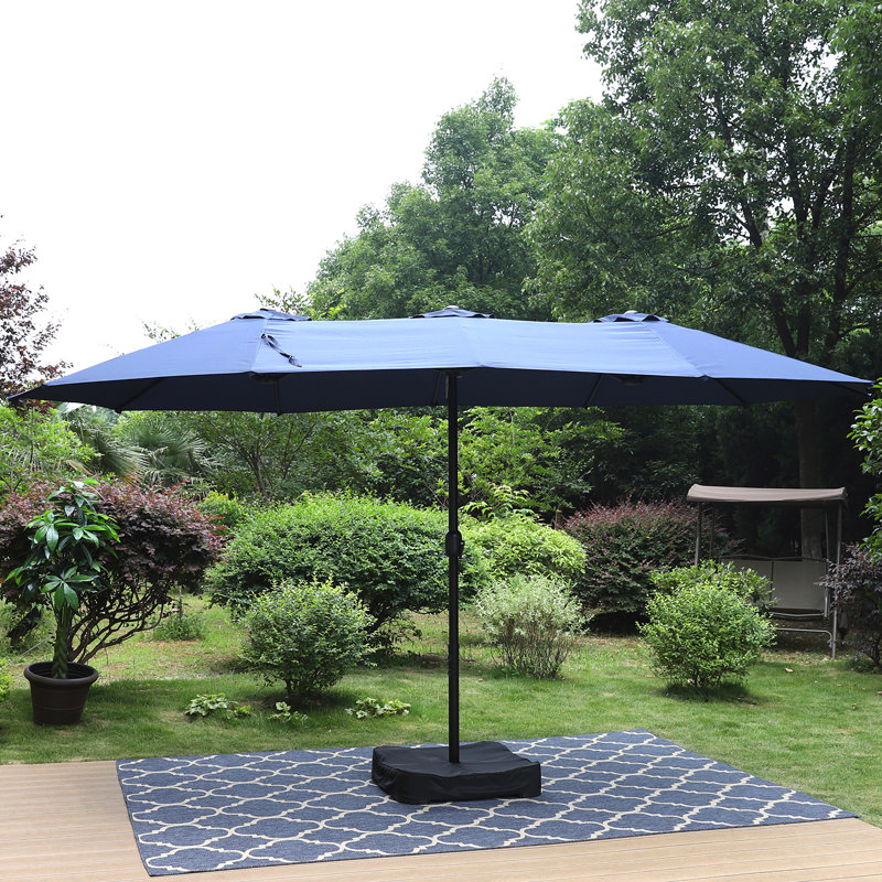 Parasol de marché rectangulaire 180 po x 108 po Ferriera, Bleu marine