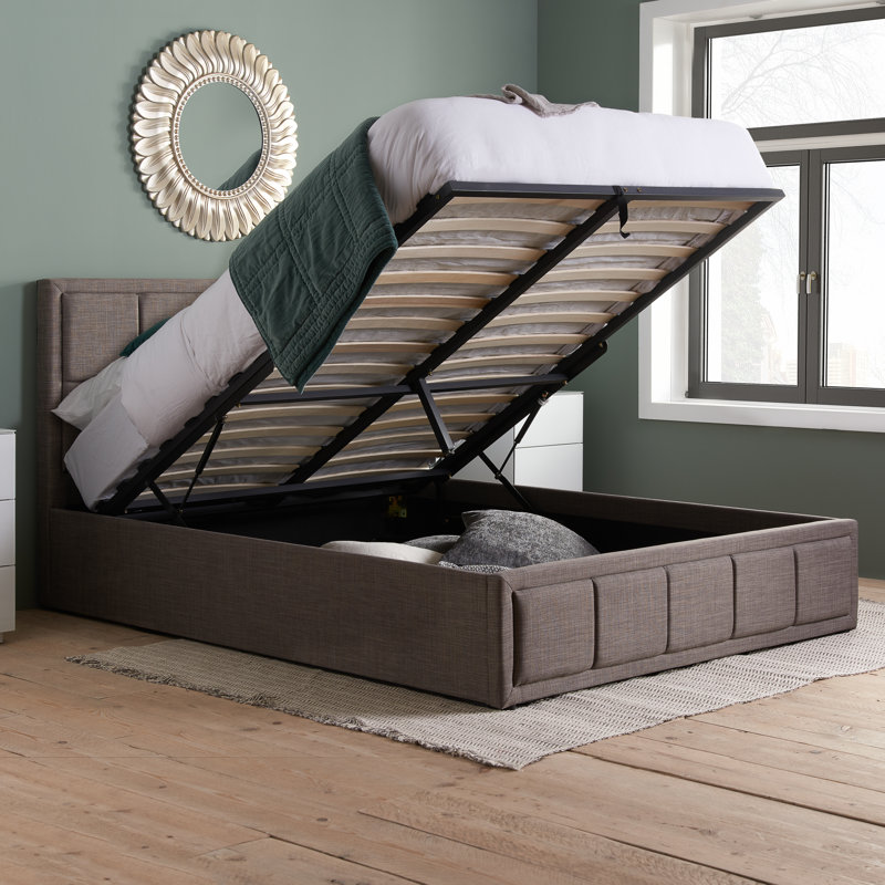 Aween Upholstered Ottoman Bed, Double (4'6), Grey
