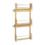 Organisateur de tablettes coulissantes à 3 niveaux pour armoires de cuisine, support pour assaisonnement pour épices de rangement pour garde-manger, fixation murale / porte, bois d'érable