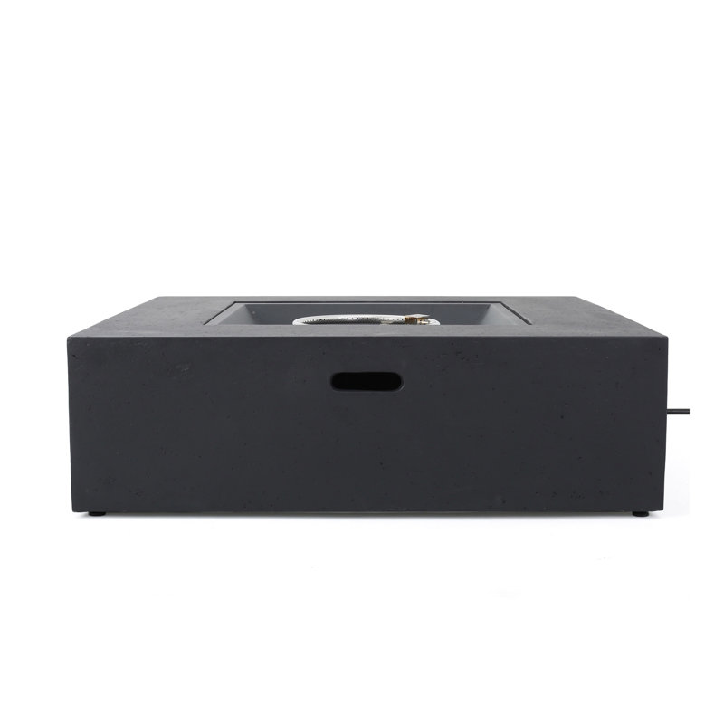50 000 btu square mgo fire table tank outside, Black