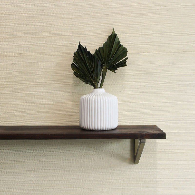 Sisal Monochromatic Authentic Grasscloth Wallpaper, Natural Light