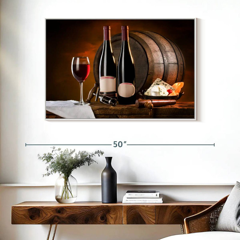 Vin rétro raffiné, Cadre flottant blanc, 40 po x 27 po