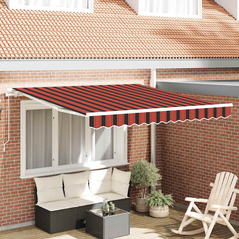 Brayden Studio Polyester Cover Retractable Door / Window Awning, Orange, 300 cm W x 250 cm D