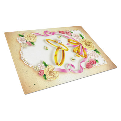 Tempered Glass Wedding Rings Cutting Board