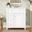 Meuble-lavabo de salle de bain avec lavabo en céramique, 30 po, armoire de rangement avec portes à fermeture en douceur et organisateur de porte-144536099