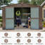 Remise d'extérieur en métal 10 pi x 8 pi imperméable à double porte verrouillable pour le rangement dans la cour