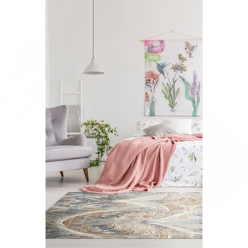 Tapis moderne, abstrait et rectangulaire, Rectangle 1 pi 10 po x 2 pi 6 po