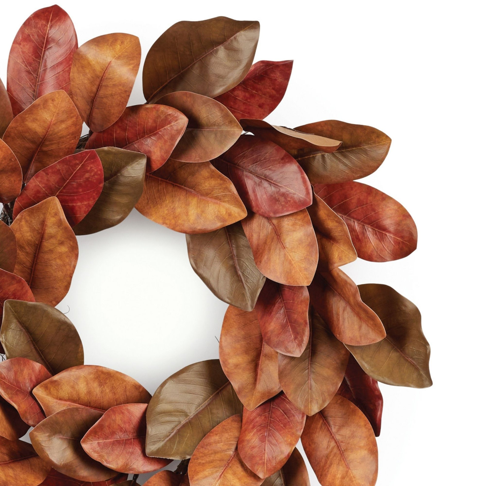 Fall Magnolia Leaf Wreath 24"D