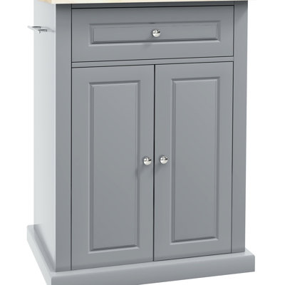 Kitchen Island Cart With Drawer, Adjustable Shelf, 2 Towel In Grey - Breathtakingly Fashioned Serving Trolley Table Glorious