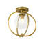 Plafonnier semi-encastré moderne 1 lumière avec abat-jour en verre transparent Globe