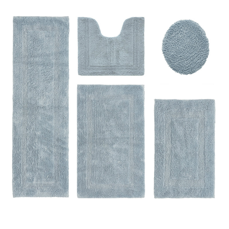 Ensemble de tapis pour salle de bain 5 pièces Lux Premium 2370 GSM, 5 pièces (18 po x 20 po | 20 po x 20 po | 21 po x, Bleu