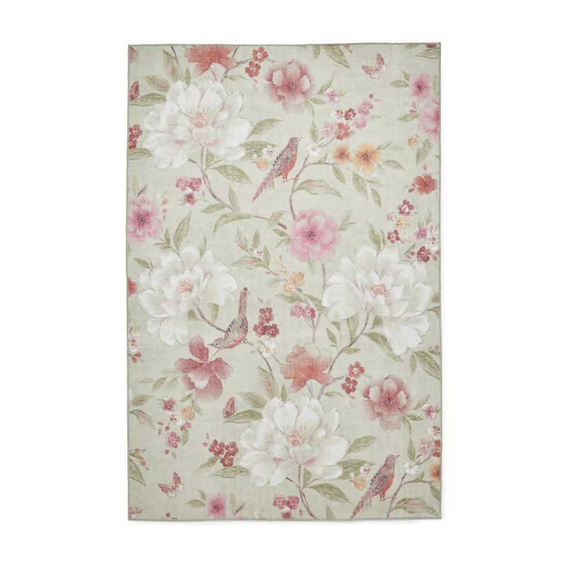 CL - Pippa Floral Sage Green - 152 x 230, Rectangle 76 x 150 cm, Sage Green