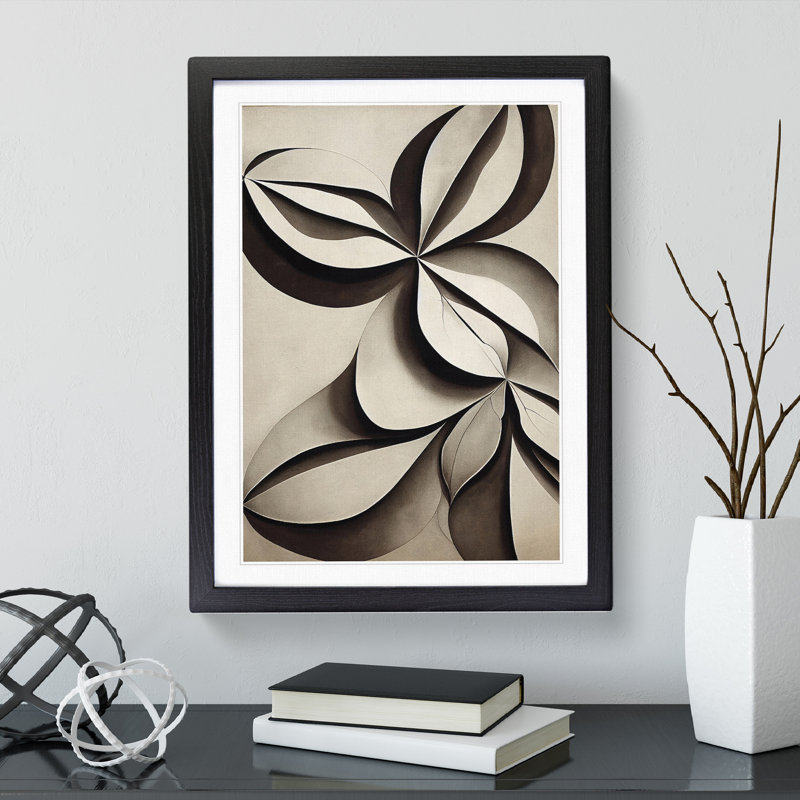 Creative Leaves Abstract - Framed Print, Black Framed, 46cm H x 34cm W x 2cm D