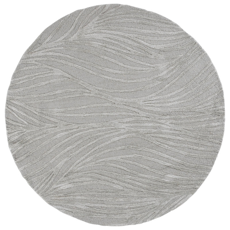 Glamour Hand Tufted Wool; Viscose; Cotton Abstract Indoor Rug, Round 6'