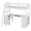 Lit mezzanine simple avec tiroirs, armoire, tablettes et bureau Jalante-24084717
