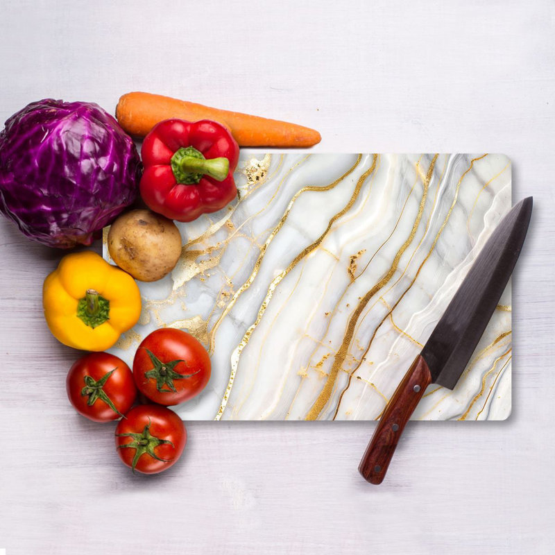 Planche à découper en verre trempé de qualité supérieure, 11,8 po x 15,7 po | Pieds en silicone antibactériens, faciles à nettoyer et antidérapants | 100% verre durable, épaisseur: 0,16 pouce | Idéal pour la préparation de la cuisine, une solution de cuisson sécuritaire et élégante