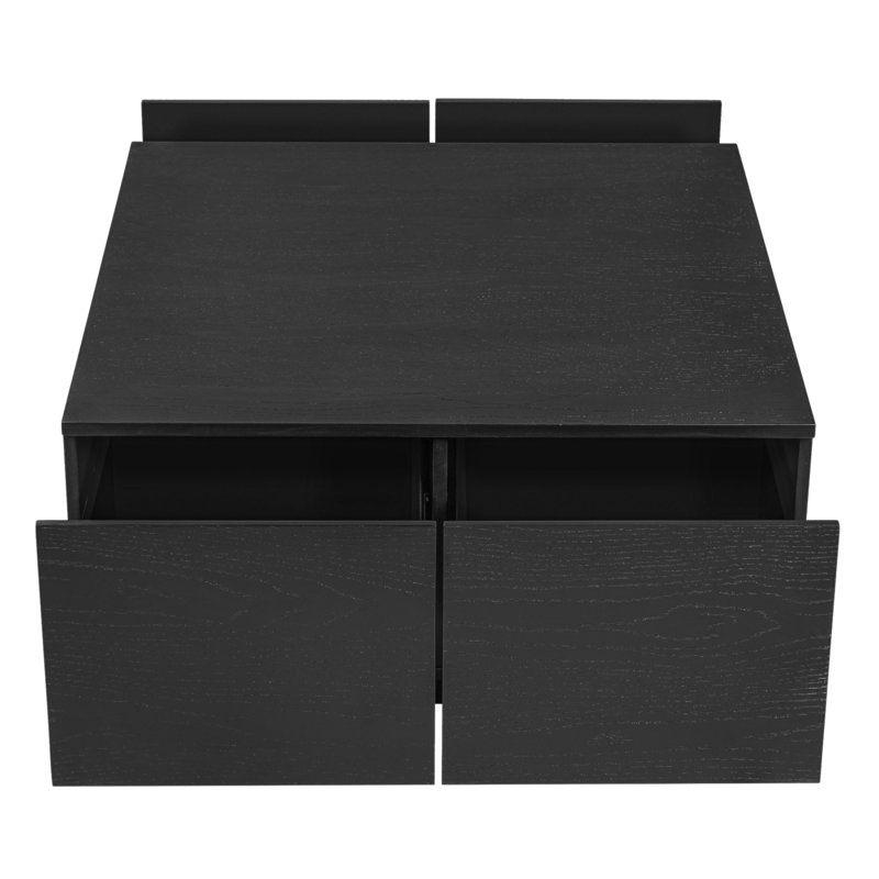 Table basse carrée 33,25 po à 4 tiroirs