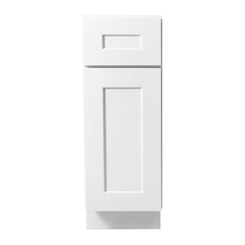 Armoire de salle de bain et de cuisine blanche à une porte Shaker, avec tiroirs, imperméable et stable, hauteur 34,5 po x l 12 po x H 34,5 po