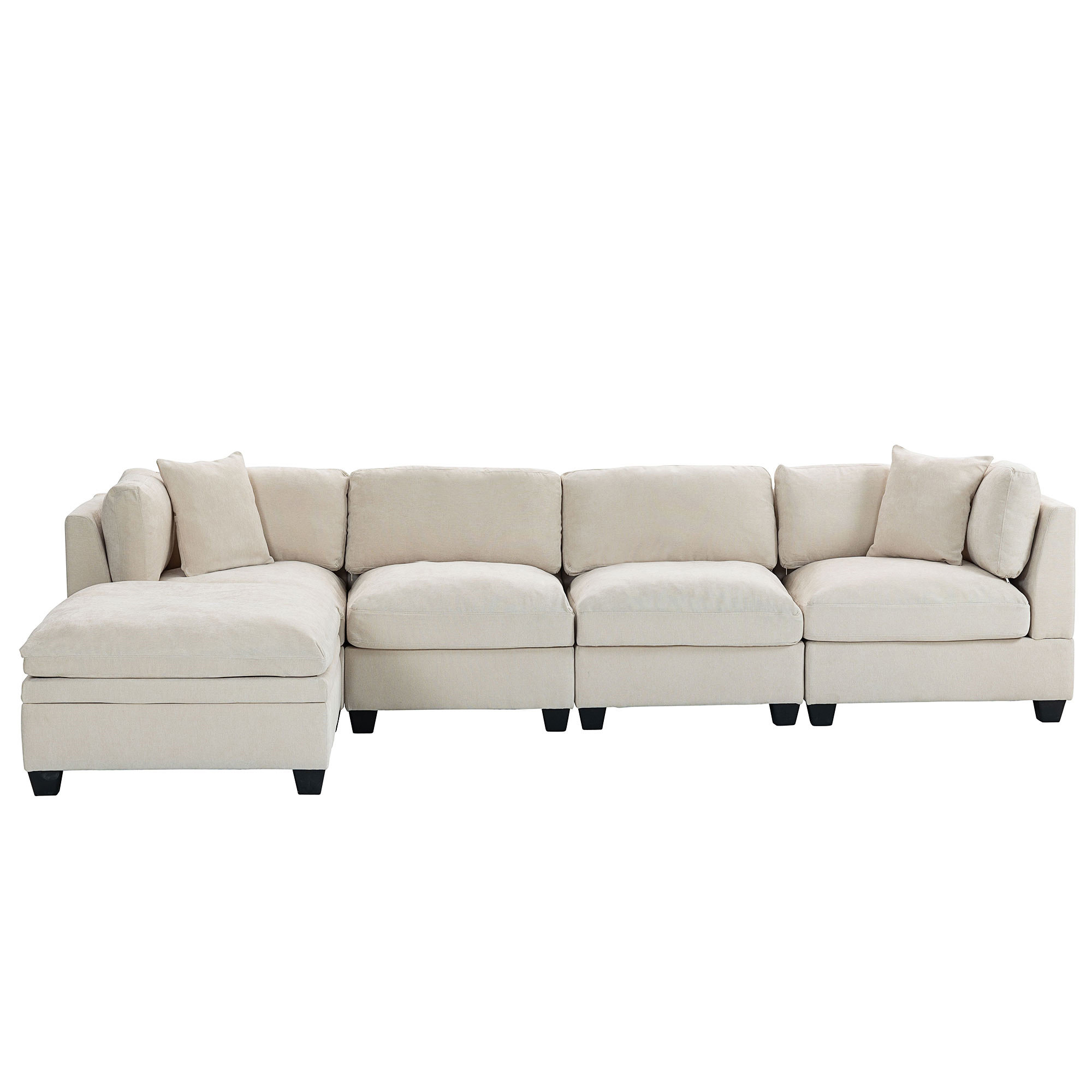 Latitude Run® Upholstered Modular Sofa With Removable Storage Ottoman ...