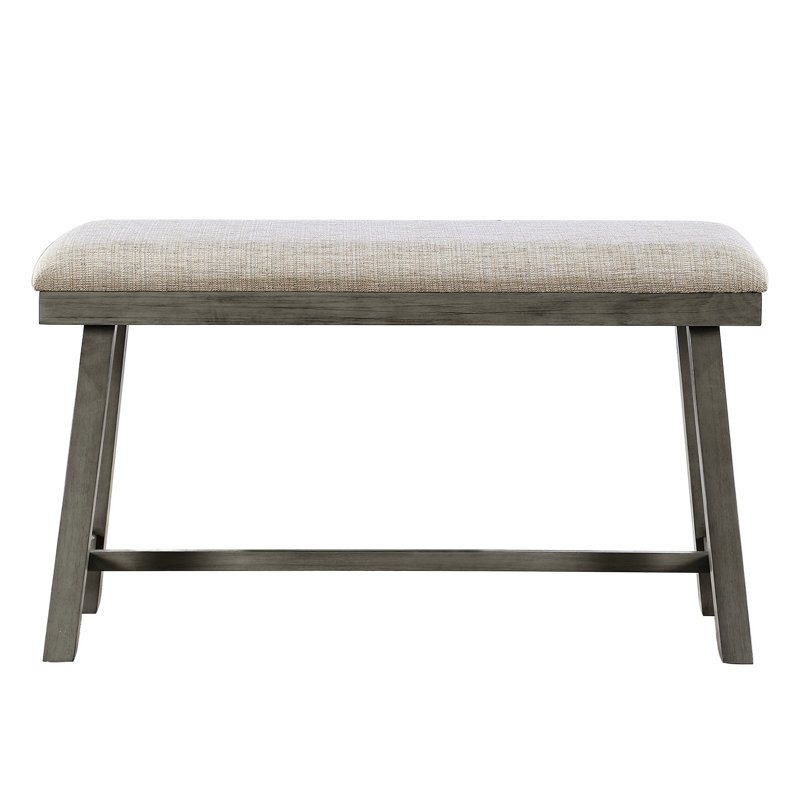Banc industriel à hauteur de comptoir, coussin de siège texturé pour salle à manger rembourré en mousse, finition grise