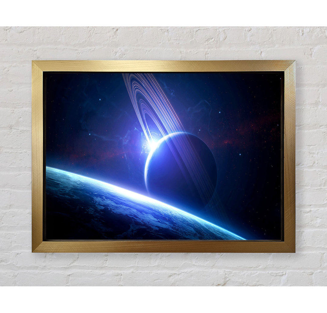 Planeten Universum Blau - Druck