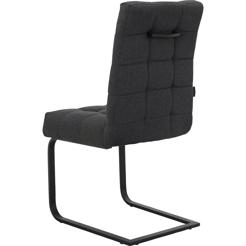 Agamemnon Dinning Chair 2pack Light Grey Fabric, Black