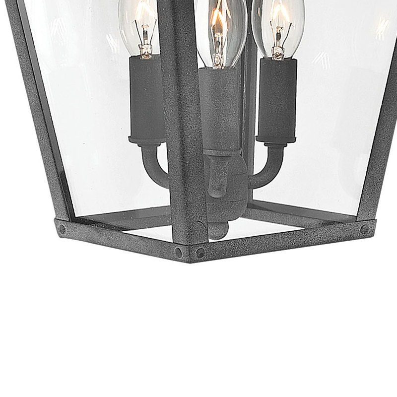 Trellis 3-Light Outdoor Wall Lantern, Clear Seedy, LED, Regency Bronze