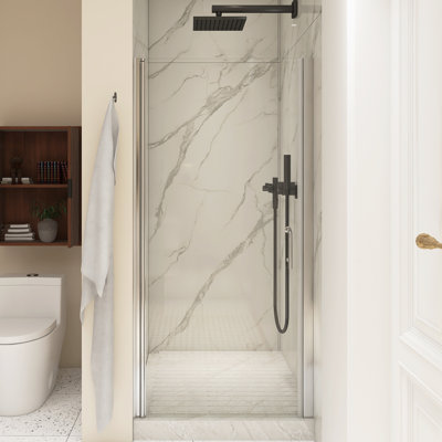 34 In. W X 72 In. H Semi-Frameless Shower Door