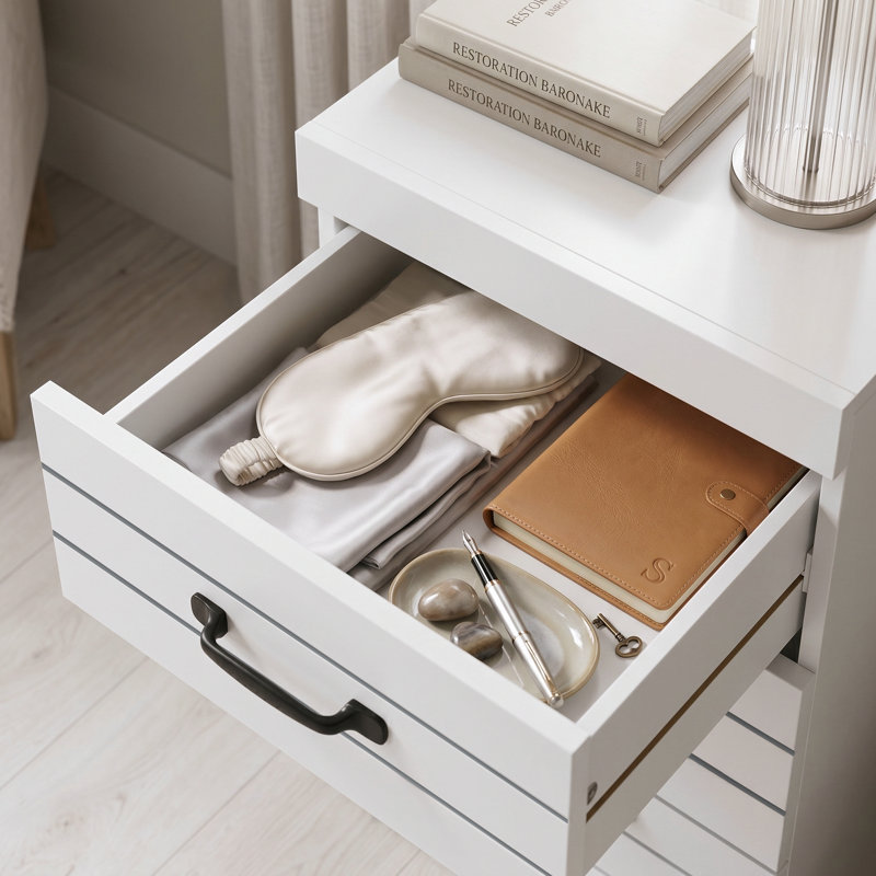 Allington 3 Drawer Bedside Table, White