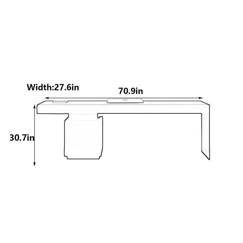 Muthukumar, H 30,7 po x l 70,9 po x P 27,6 po