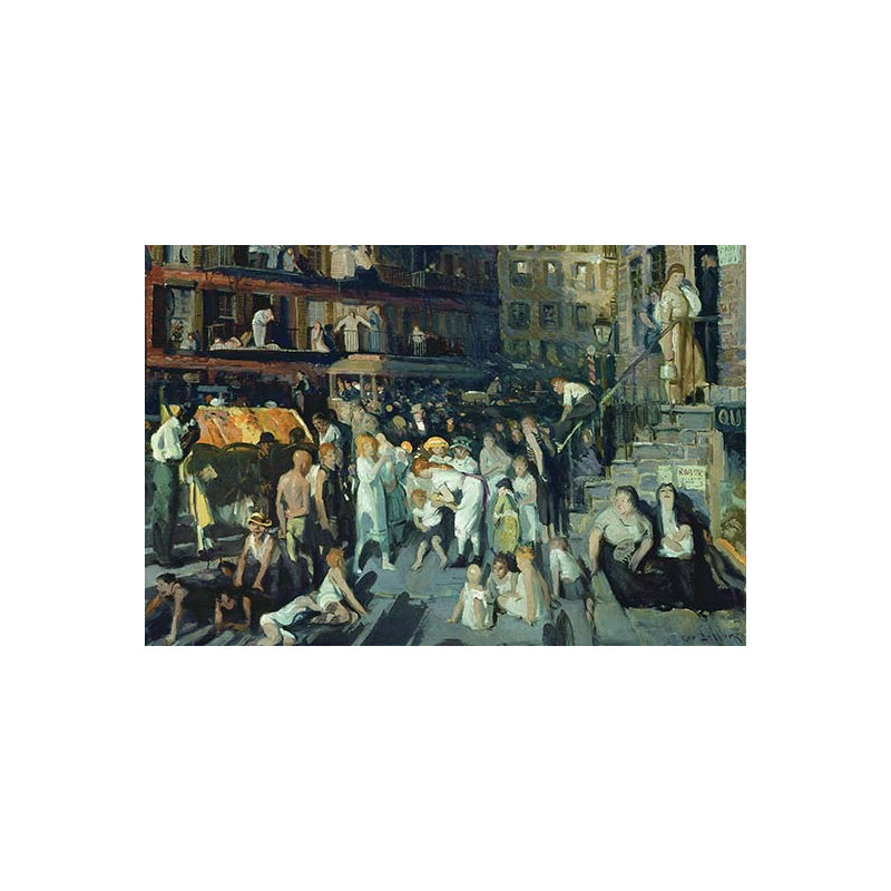 Impression « cliff personnes » par george bellows, H 28 po x l 42 po x P 1,5 po