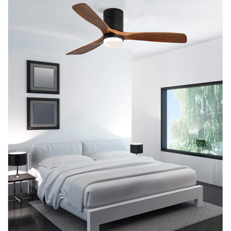 52 - Ventilateur de plafond, Noyer, Noir mat
